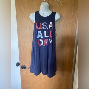 Sleeveless “USA ALL DAY” Dress NWT SZ s